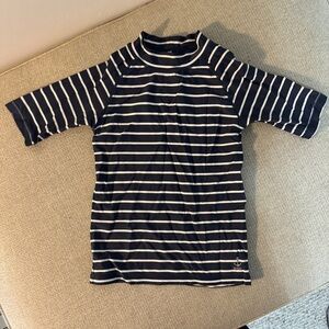 Wheat Kids- Nautical Striped Kids Swim Shirt - Navy and White